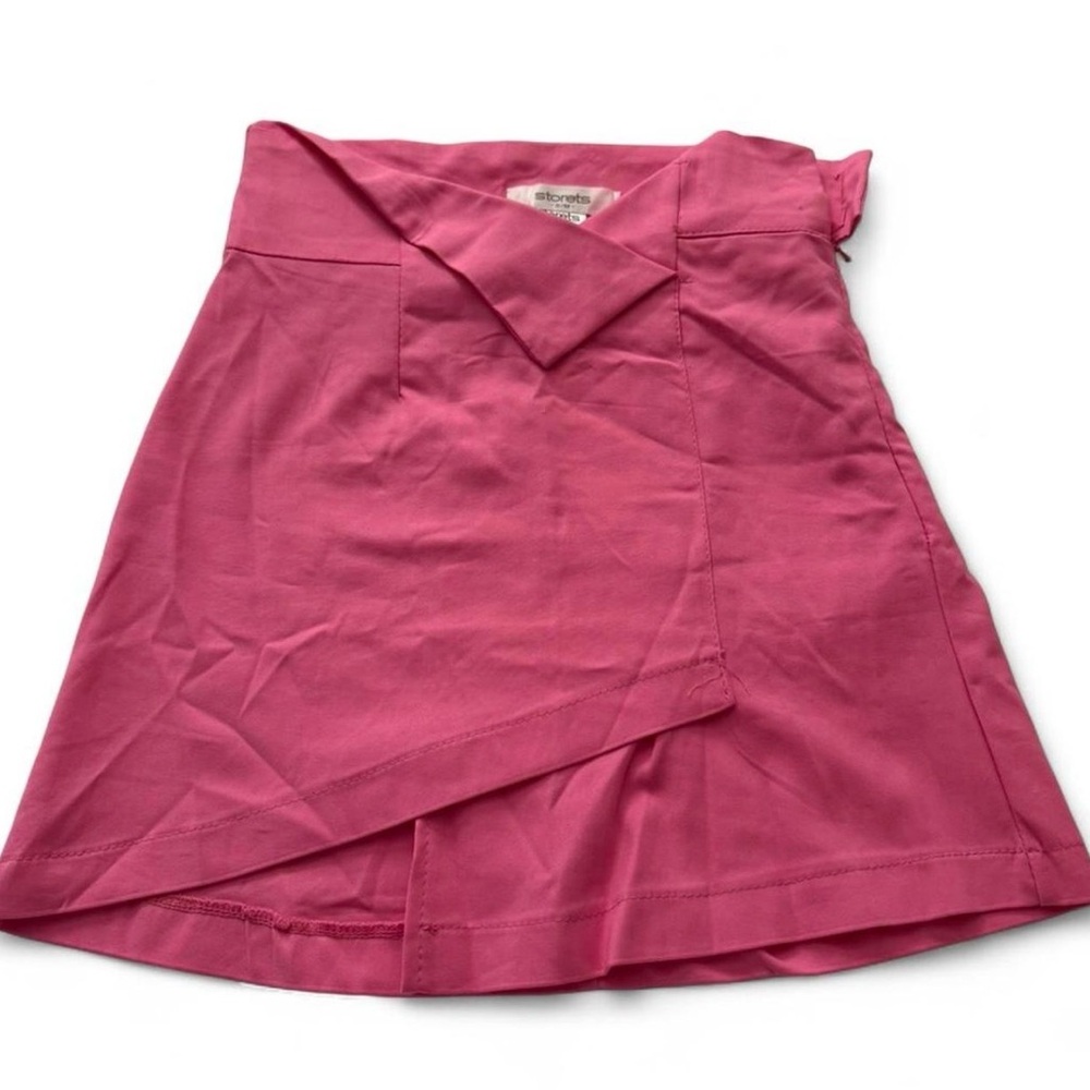 Storets Pink High Waist Mini Skirt Wrap Style S/M